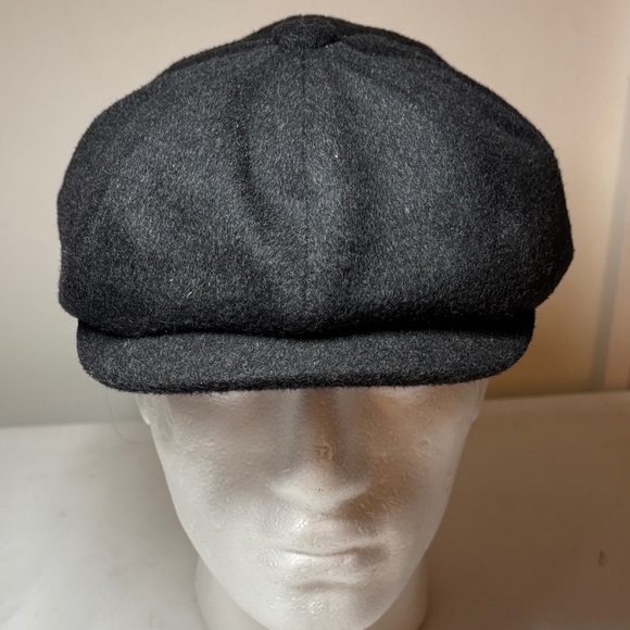 Stetson Black Wool/Cashmere Newsboy Cap Size L - Picture 1 of 11